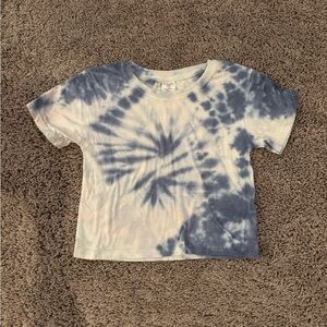 Blue and White Tie-Dye Short Sleeve Tee